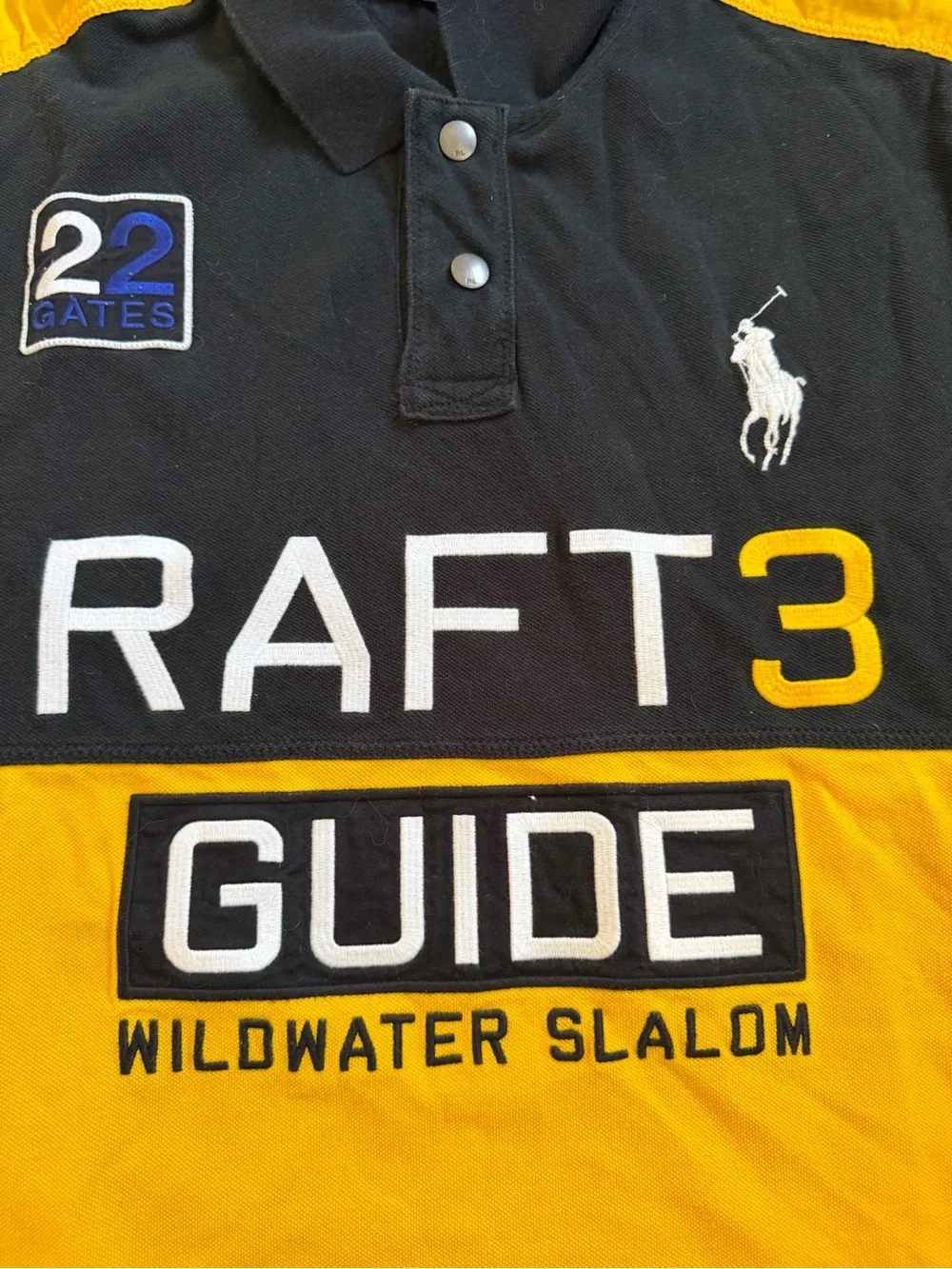 Vintage Polo Ralph Lauren Raft 3 Guide Wildwater Slalom Polo Shirt XXL
